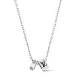18K Louis Damier Rings Pendant Necklace