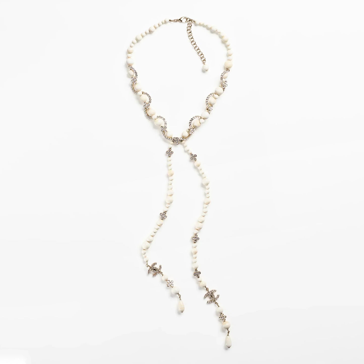 18K CHANEL CC Pearl Chain Necklace