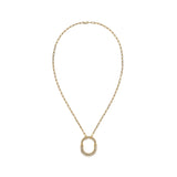 18K T Lock Pendant Pave Diamonds Necklace