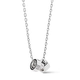 18K Louis Damier Rings Pendant Necklace