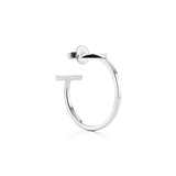 18K T Hoop Earrings