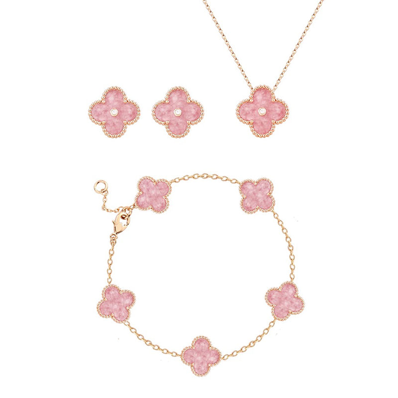18K Pink Diamond Clover Earring