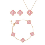 18K Pink Diamond Clover Earring