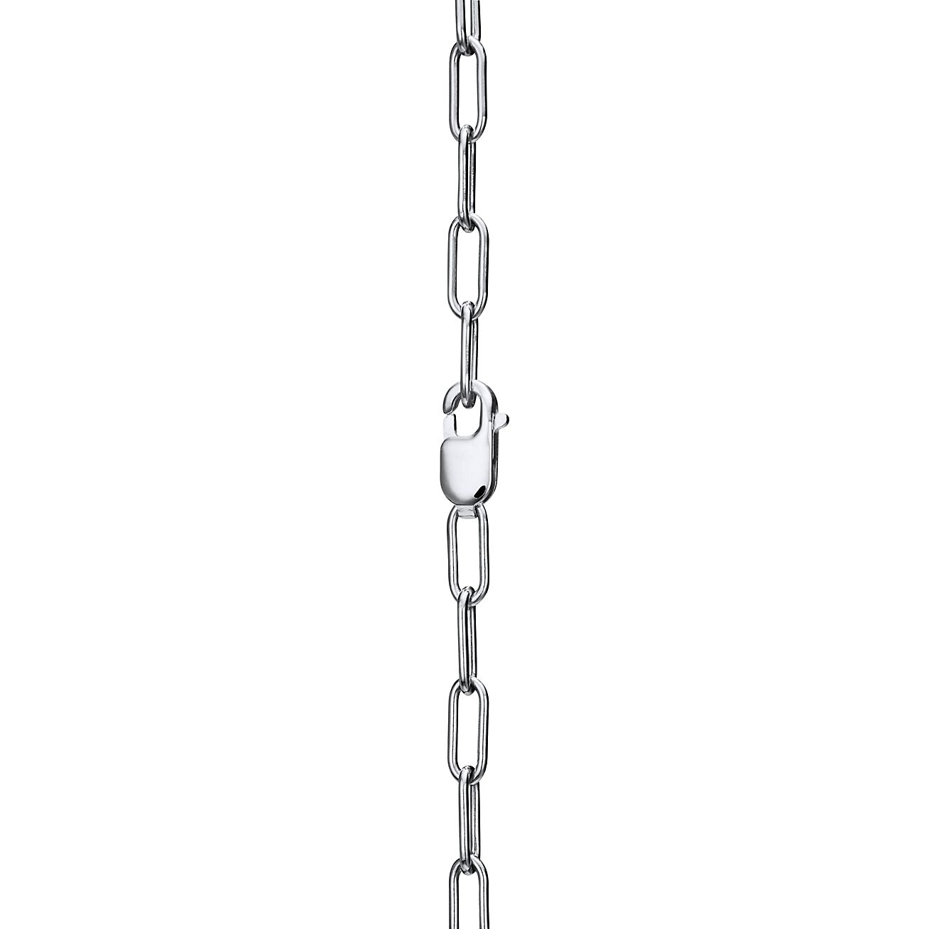 18K T Lock Pendant Pave Diamonds Necklace