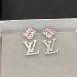 18K Louis Purple Crystal Flower Earrings