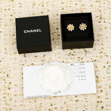18K CC Pearl Gold Earrings
