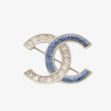 18K CC Sky Blue Diamond Brooch