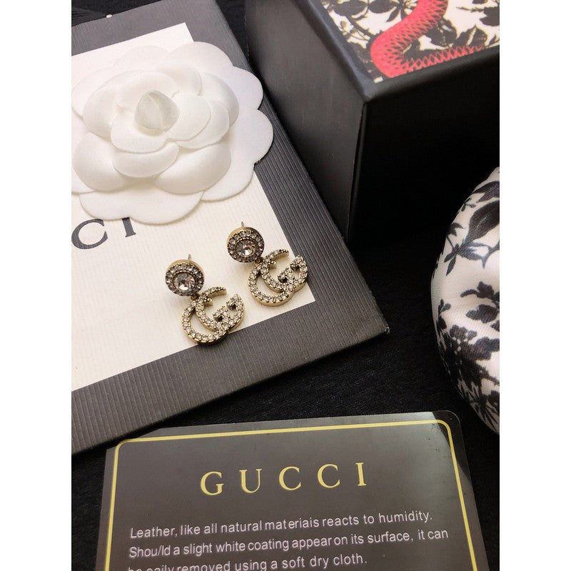 18K GG Crystal Pendant Earrings