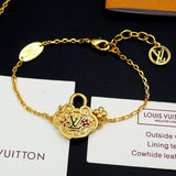 18K Louis Vintage Lock Gold Bracelet