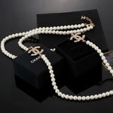18K CC 26C Long Pearl Necklace