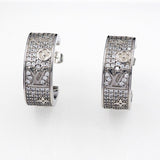 18K Louis Pave Diamond Hoop Earrings