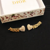 18K CD J'Adior Heart Diamond Earrings