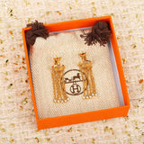 18K Farandole Diamond H Tassel Earrings