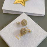 18K CD Tribales Diamond Ball Earrings