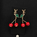 18K Louis Cherry Pendant Earrings