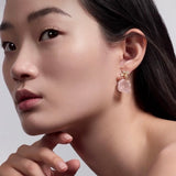18K CD Pink Flower Earrings