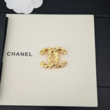 18K CC Uneven Gold Brooch