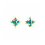 18K Louis Blue Color Blossom BB Star Earrings