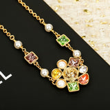 18K CC 26C Color Crystal Flower Bracelet