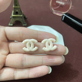 18K CC Pink Resin Earrings