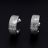 18K Louis Pave Diamond Hoop Earrings