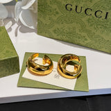 18K GG Smooth Gold Earrings
