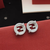 18K F Diamond Gold Earrings