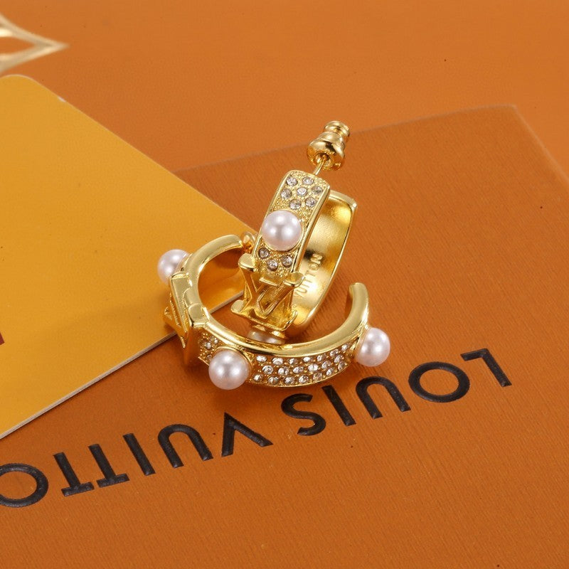 18K Louis Pearl Gold Earrings