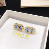 18K CD Sky Blue Gold Earrings