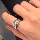 18K CC 25K Black Gold Heart Ring