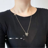 18K CC Gold Bow Tie Necklace