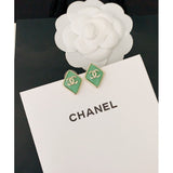 18K CC Green Earrings