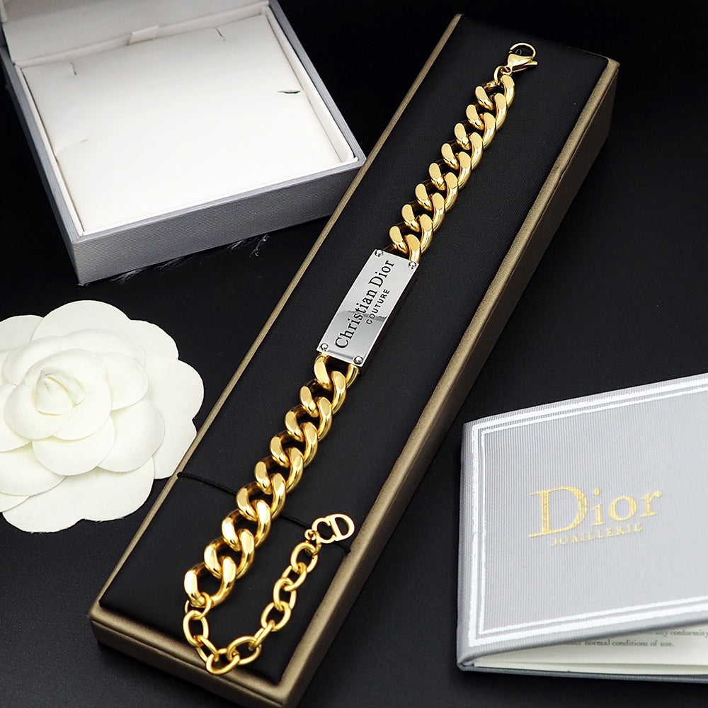 18K CD Chain Link Bracelet