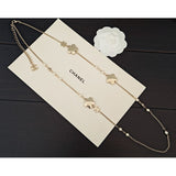 18K CC Blue Flower Long Necklace