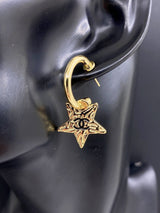 18K CC Heart Star Earrings