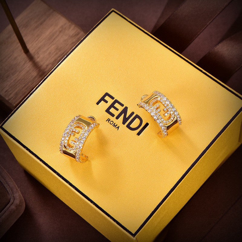 18K F OLock Earrings