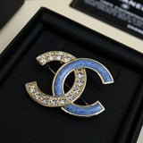 18K CC Sky Blue Diamond Brooch