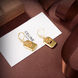 18K Triomphe Square Hoops Earrings