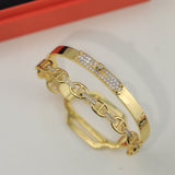 18K Kelly Double Tour Diamond H Bracelet