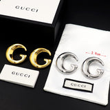 18K GG Large Gold Earrings