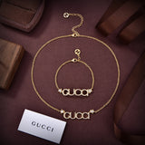 18K GG Embellished Script Letter Bracelet