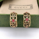 18K GG Pink Crystal Earrings