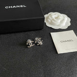18K CC Vintage Flower Gold Earrings