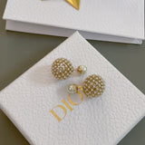 18K CD Tribales Diamond Ball Earrings