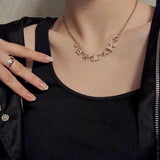 18K CC Script Diamonds Necklace