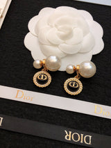 18K CD Black Pearls Earrings