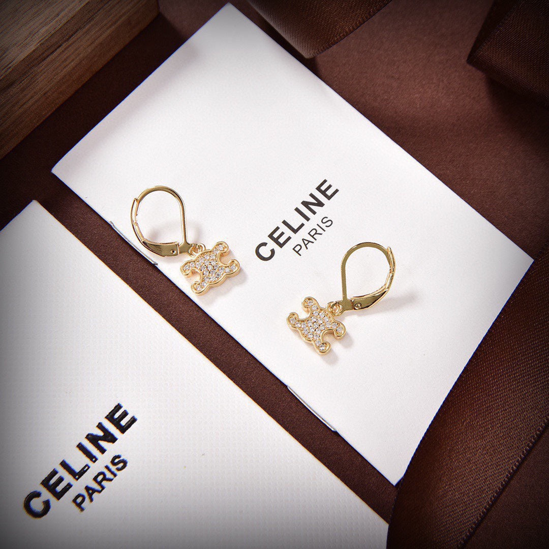 18K Triomphe Rhinestone Earrings