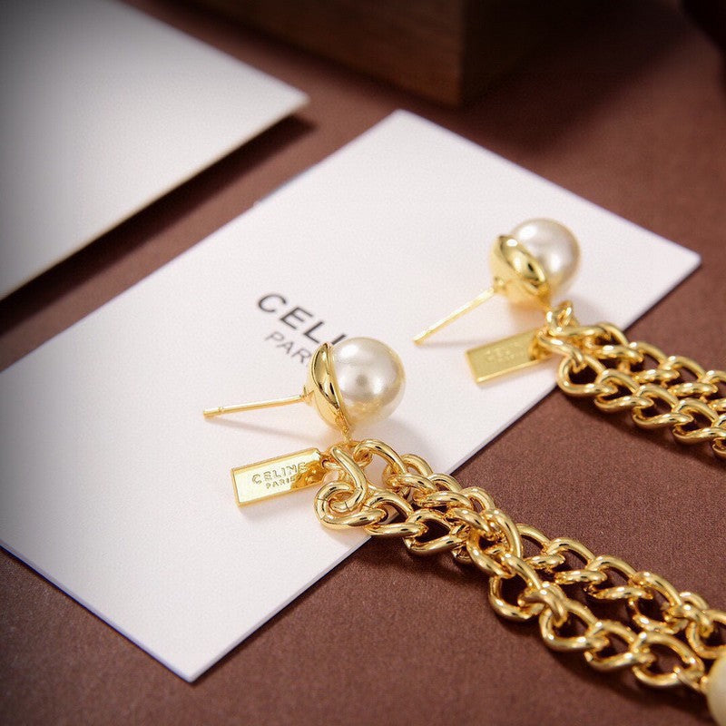 18K CE Coeur Long Earrings