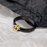 18K Chanel Black Ring