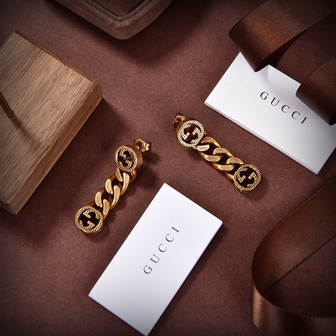 18K GG Chain Earrings